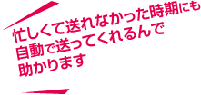 忙しくて送れなかった時期にも自動で送ってくれるんで助かります
